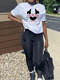 2024 Casual Women Printed Short Sleeves Tops And Bodycon Pants 2 Pieces Sets DN-N8000T48