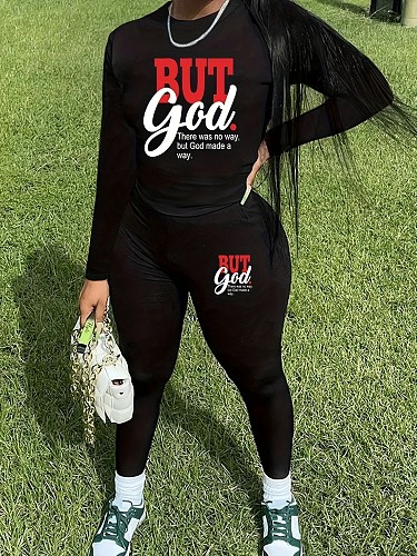 2024 Casual Women Prints Long Sleeves Tops And Bodycon Pants Black Sets DN-N8234B63