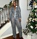 2024 Stylish Women Sequin Tassel Blouse And Long Pants Two Pieces Sets NY-3126