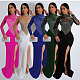 2024 Elegant Lady Hot Drilling High Neck Slim Split Long Party Dress NY-2986