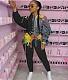 Color Block Spliced Crop Top+Sporty Jogger Trouser Sweatsuits WXY-8819