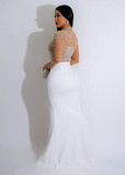 2026 Elegant Lady Hot Drilling High Neck Slim Split Long Party Dress NY-2986