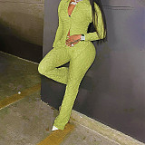 Long Sleeves Turndown Collar Solid Button Sexy T-Shirt Pants 2 Piece Sets MXXB-K23ST310