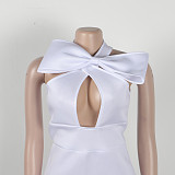 2024 Sexy Hollow Out Bowknot Package Hips Short Dress NY-10656