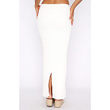 2024 Sexy Strapless Crop Top And Split Long Skirt 2 Pieces Sets ASL-6710