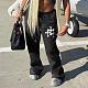 Sweatpants Female Sporty Bottoms Print Drawstring High Waist Pants RS-1103