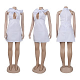 2024 Sexy Hollow Out Bowknot Package Hips Short Dress NY-10656