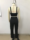 2024 Sexy Straps Tops And Long Pants Sporty Black 2 Pieces Sets LSD-1860