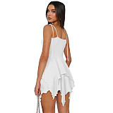 2024 Sexy Straps Y2K Girls Irregular Pleated Mini Dress ASL-6709