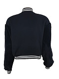 2024 NEW Women Long Sleeves Black Baseball Jacket ZAND-31326