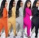 Casual Knitted Sweater Skinny Pants 2 Piece Tracksuit PN-6767