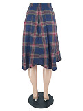 2024 NEW Women Plaid Printed Split Long Skirt ZAND-31333