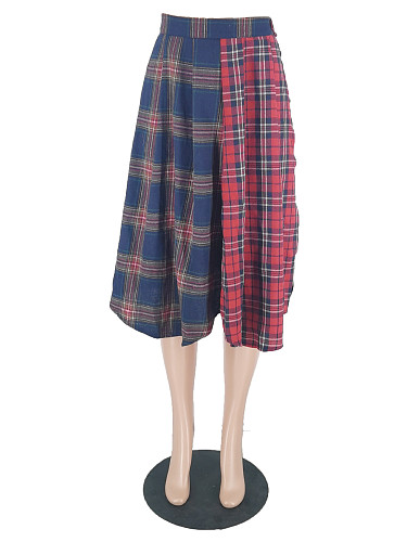 2024 NEW Women Plaid Printed Split Long Skirt ZAND-31333