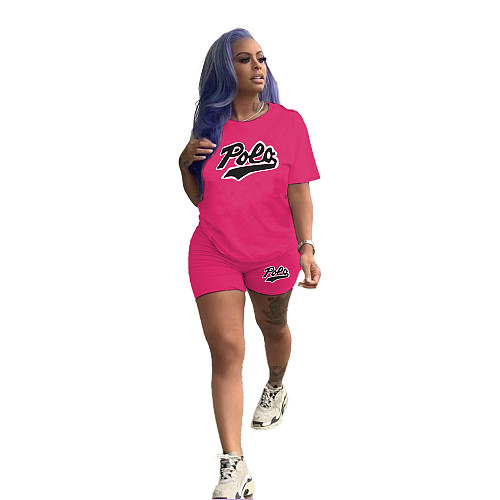 Women Summer Letter Printing T-shirt And Jogger Pants Two Piece Sets RS-M3111P30