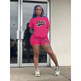 Women Summer Letter Printing T-shirt And Jogger Pants Two Piece Sets RS-M3111P30