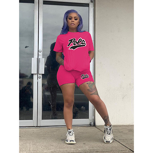 Women Summer Letter Printing T-shirt And Jogger Pants Two Piece Sets RS-M3111P30
