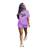 Women Summer Letter Printing T-shirt And Jogger Pants Two Piece Sets RS-M3111P30