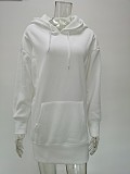 Hand Warmer Pocket Hooded Sweatshirt Mini Dress HX-0081