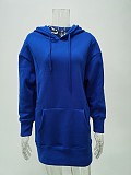 Hand Warmer Pocket Hooded Sweatshirt Mini Dress HX-0081
