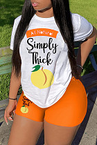 Crew Neck Short Sleeve Tops & Solid Slim Shorts Outfits DN-N8008S39
