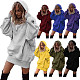 Hand Warmer Pocket Hooded Sweatshirt Mini Dress HX-0081