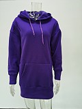 Hand Warmer Pocket Hooded Sweatshirt Mini Dress HX-0081