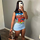 2024 Stylish Cartoon Print Women Sleeveless Slim Short Tops SXE-K23L33700