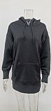 Hand Warmer Pocket Hooded Sweatshirt Mini Dress HX-0081