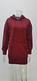Hand Warmer Pocket Hooded Sweatshirt Mini Dress HX-0081