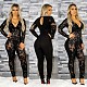 See Through Black Sequins Jumpsuit Women Long Sleeve Sparkly Bodycon Jumpsuits NY-8522