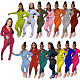 Fall Solid Color Zip-up Jacket Legging Two-piece Set CN-0049