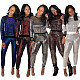 Women'S Sexy Shiny Sequined Long-Sleeved Nightclub Two Piece Pants Set MA-122