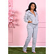 Solid Color Zipper Hoodied Top Sweatpants Two Piece Outfits SMD-2048
