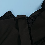 2024 Elegant Lady Black Lace Splicing Bodycon Wide-leg Jumpsuit NY-10682