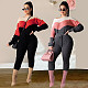 Womens Striped Sweater Knitted Shirt and Soft Pants Winter Outfit Set PN-6295