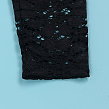 2024 Elegant Lady Black Lace Splicing Bodycon Wide-leg Jumpsuit NY-10682