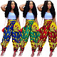 Streetwear Printed Loose Wide Leg Lace-up Pants OMY-11001