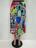 Pleated Skirt for Women Fashion Cartoon Print A-Line Skirt Vintage Skirts LSD-8277