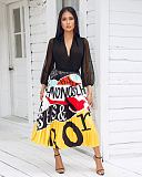 Pleated Skirt for Women Fashion Cartoon Print A-Line Skirt Vintage Skirts LSD-8277
