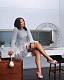 2024 Casual Women Long Sleeved Round Neck Tassel Midi Dresses GT-9165