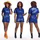 Zipper Short Sleeves Pockets Club PU Romper with Belt BS-1157
