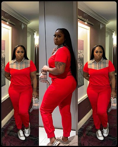 2024 NEW Women Printed Splicing Lapel Tops And Bodycon Pants 2 Pieces Set LSL-0020