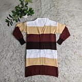 2024 Casual Women Stripes Knitted Long Sleeves Sweater Coat CY-8006
