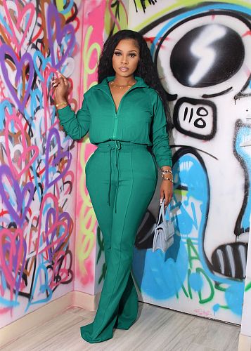 2024 Casual Women Full Sleeved Zipper Jackets And Long Pants Sporty Suits AIL-251