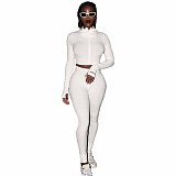 High-collar Thread Embroidered Letter Zipper Sport Two-piece Set ASL-6286