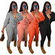 Hooded Zipper Knitted Sweater Skinny Pants Outfits CN-0204