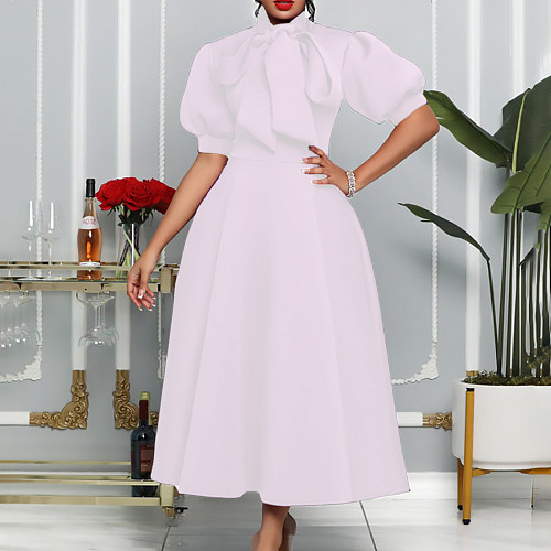 2024 Elegant Lady Half Sleeves Bandage Hem Maxi Dresses MLA-8481