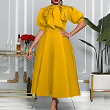 2024 Elegant Lady Half Sleeves Bandage Hem Maxi Dresses MLA-8481