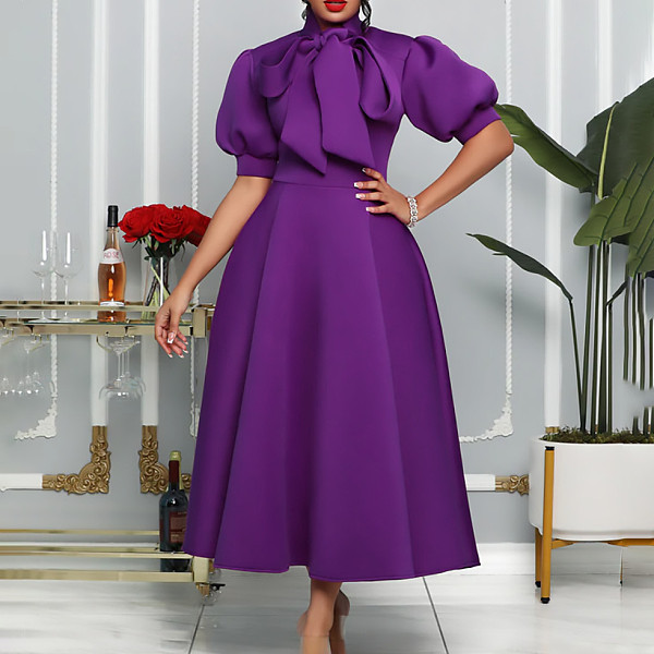 2024 Elegant Lady Half Sleeves Bandage Hem Maxi Dresses MLA-8481