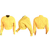 Women Solid Color Padded Thermal Jacket CH-23092